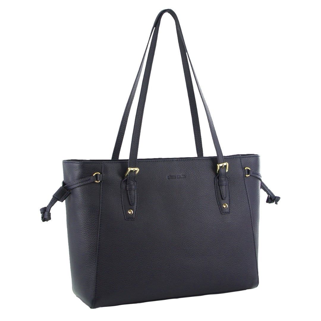 Kopertówka Pierre Cardin Leather Tote Bag Damskie Granatowe | CQAXR-1639