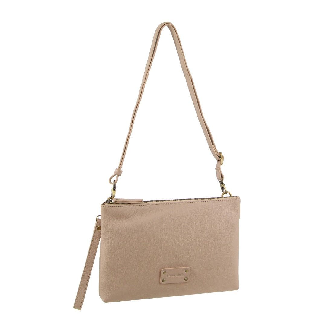 Kopertówka Pierre Cardin Vintage Leather Multiway Crossbody Bag Clutch Damskie Beżowe | VAGWT-8205