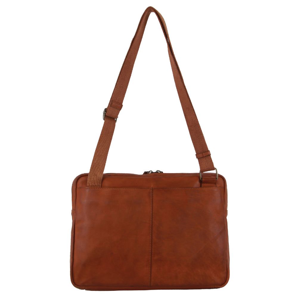 Laptop Pierre Cardin Italian Leather Business Computer Bag Travel Brązowe | CUYXZ-9321