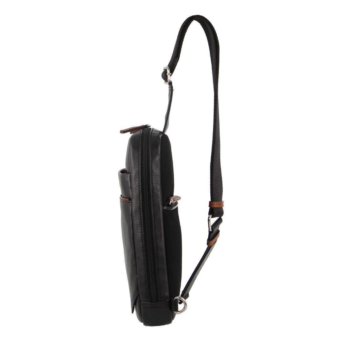 Laptop Pierre Cardin Leather 3-Way Sling Bag Travel Czarne | PCJRF-4326