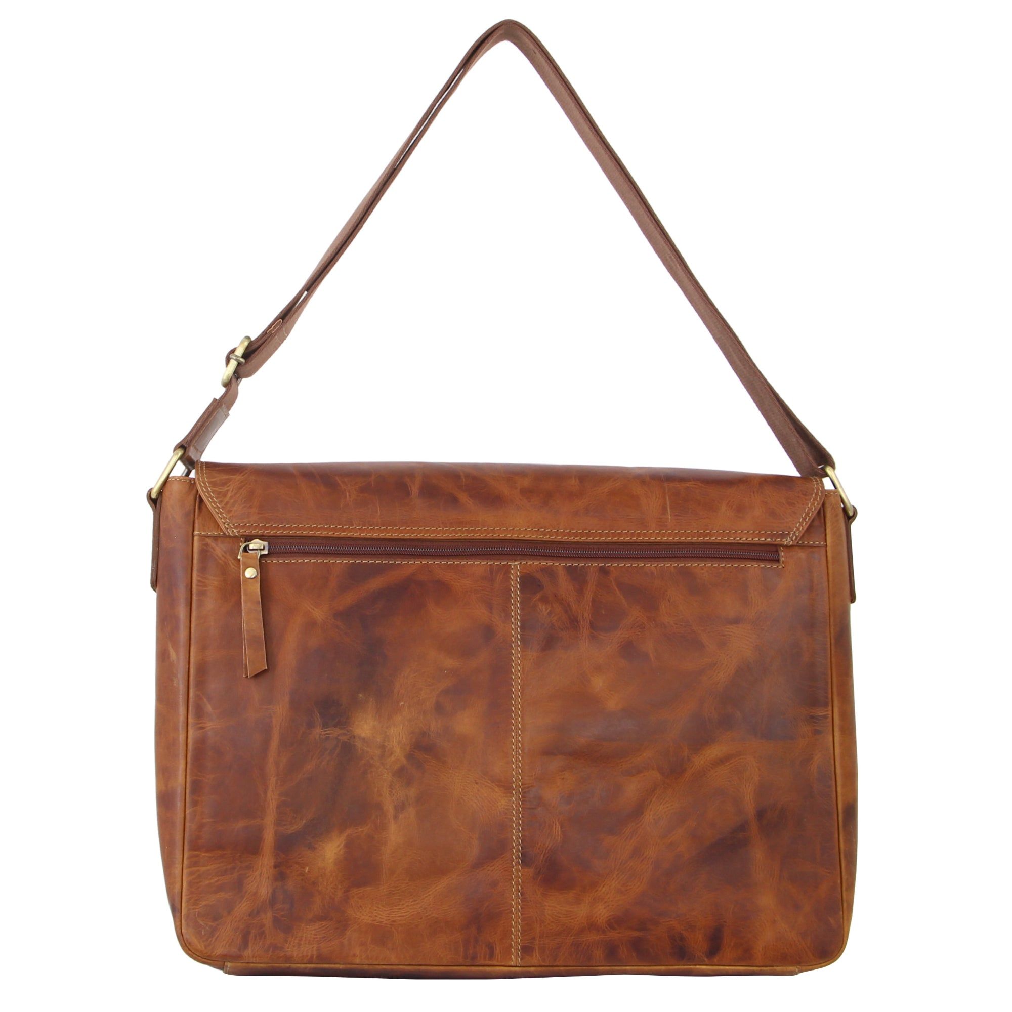 Laptop Pierre Cardin Leather Business Satchel Travel Brązowe | SHOJZ-8967