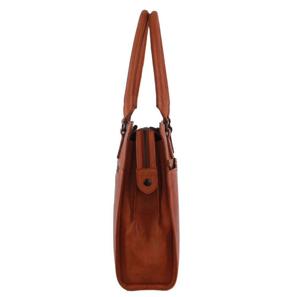 Laptop Pierre Cardin Leather Computer Tote Bag Travel Brązowe | NCGZM-2360