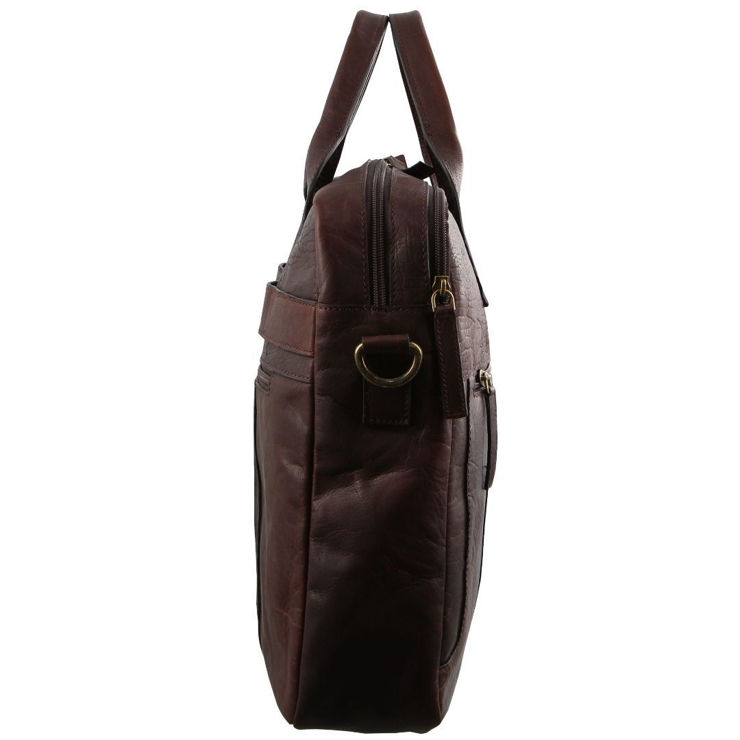 Laptop Pierre Cardin Rustic Leather Computer Bag Travel Brązowe | CAOLY-3768