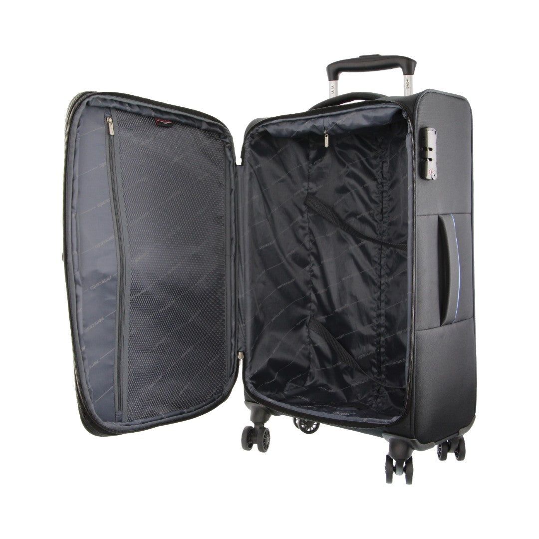Medium Cases Pierre Cardin 68cm MEDIUM Soft Shell Suitcase Travel Czarne | WGFCS-9586