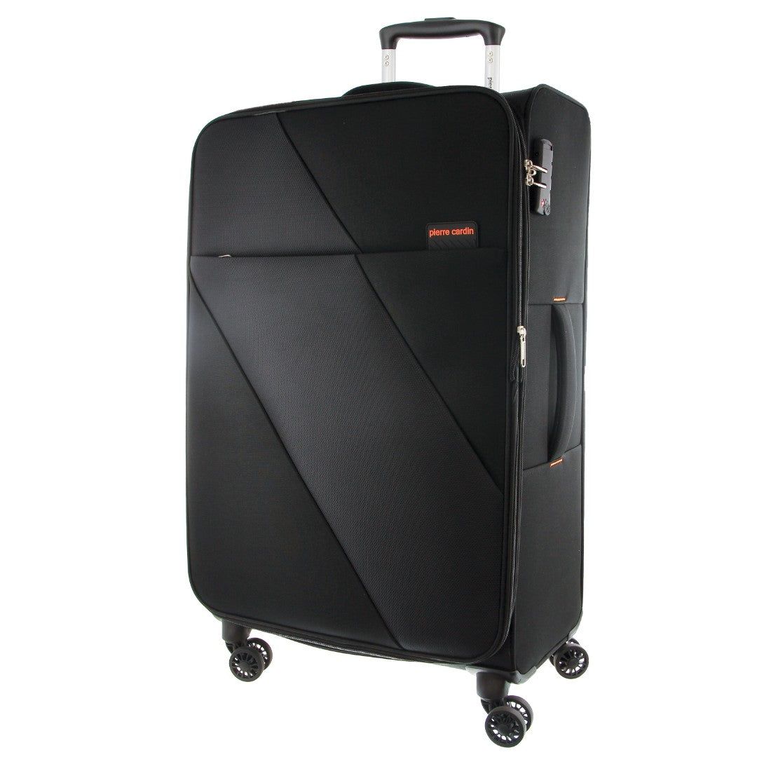 Medium Cases Pierre Cardin 68cm MEDIUM Soft-Shell Suitcase Travel Czarne | WDGTC-9417