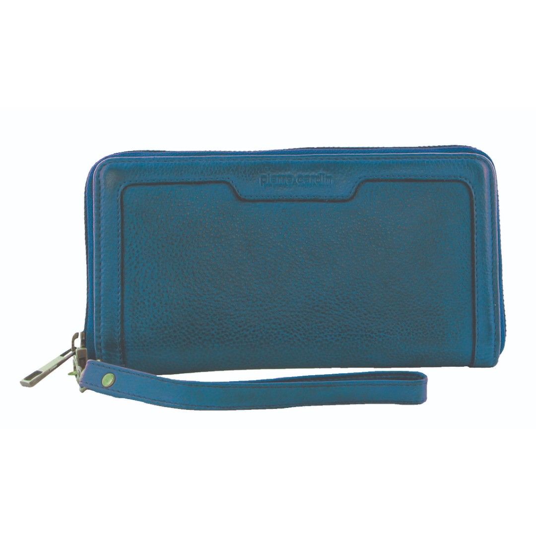 Medium Wallets Pierre Cardin Leather Zip around wallet w Wristlet Damskie Głęboka Turkusowe | HQEAC-6932