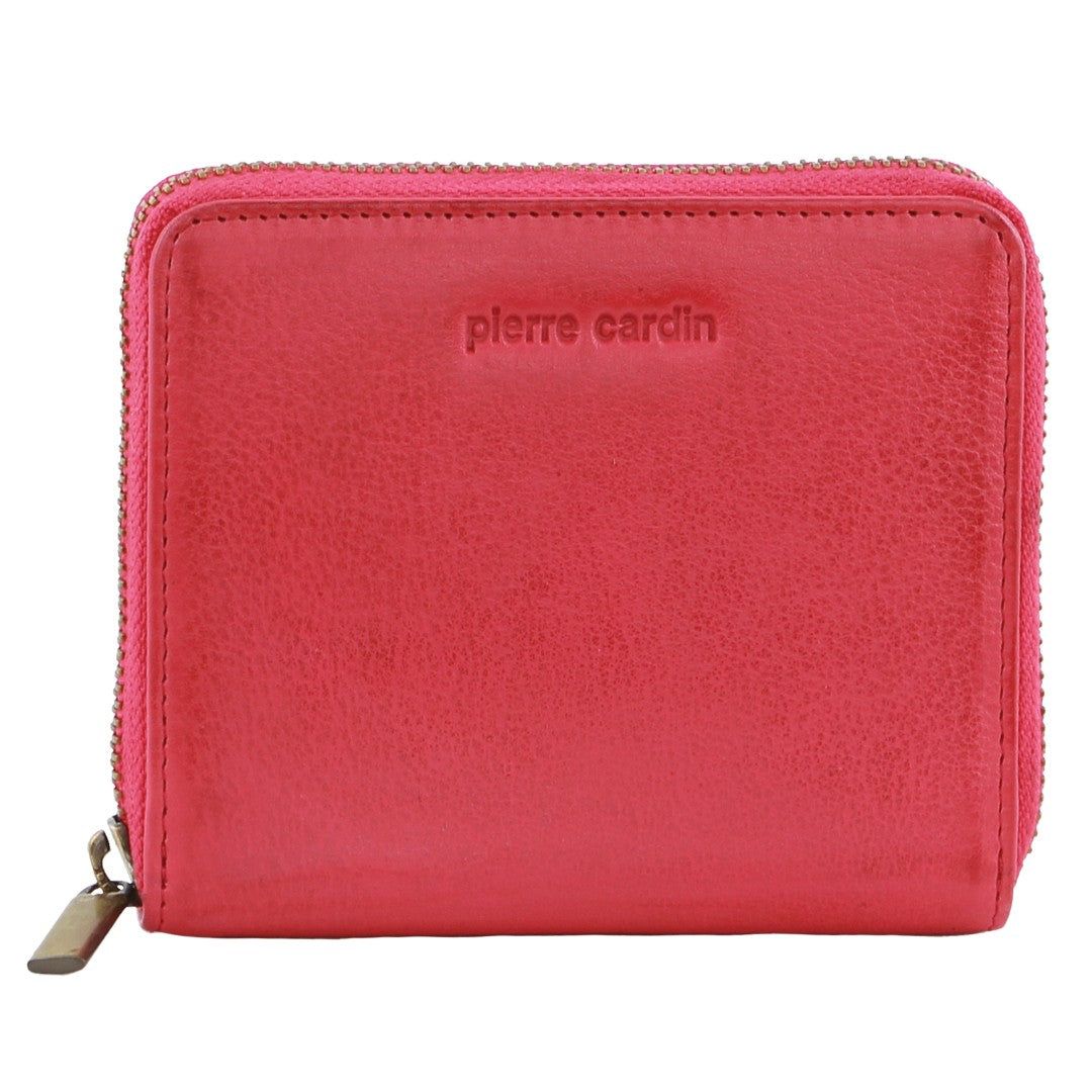 Medium Wallets Pierre Cardin Leather Zip around wallet Damskie Brązowe | VHLOK-9170