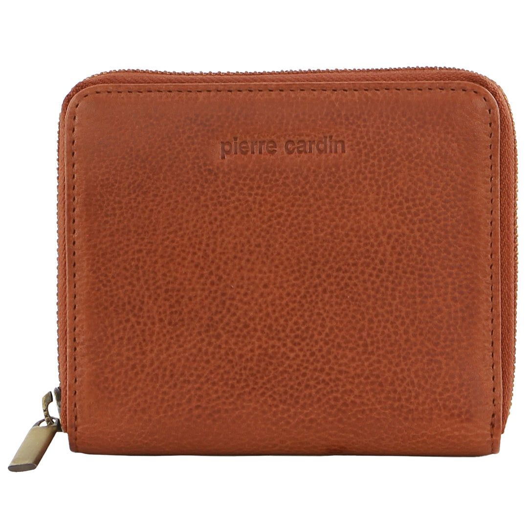 Medium Wallets Pierre Cardin Leather Zip around wallet Damskie Brązowe | VHLOK-9170