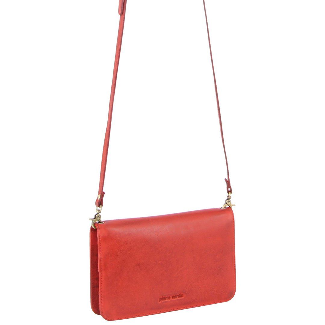 Mobile Phone Wallets Pierre Cardin Genuine Leather Clutch Wallet Bag Damskie Czerwone | GATKN-5341