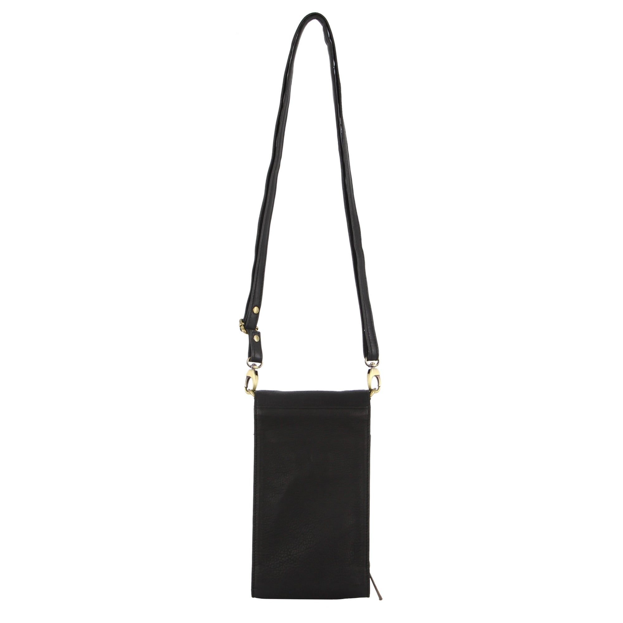 Mobile Phone Wallets Pierre Cardin Leather Crossbody Phone Wallet Bag Damskie Czarne | HFOSU-4720