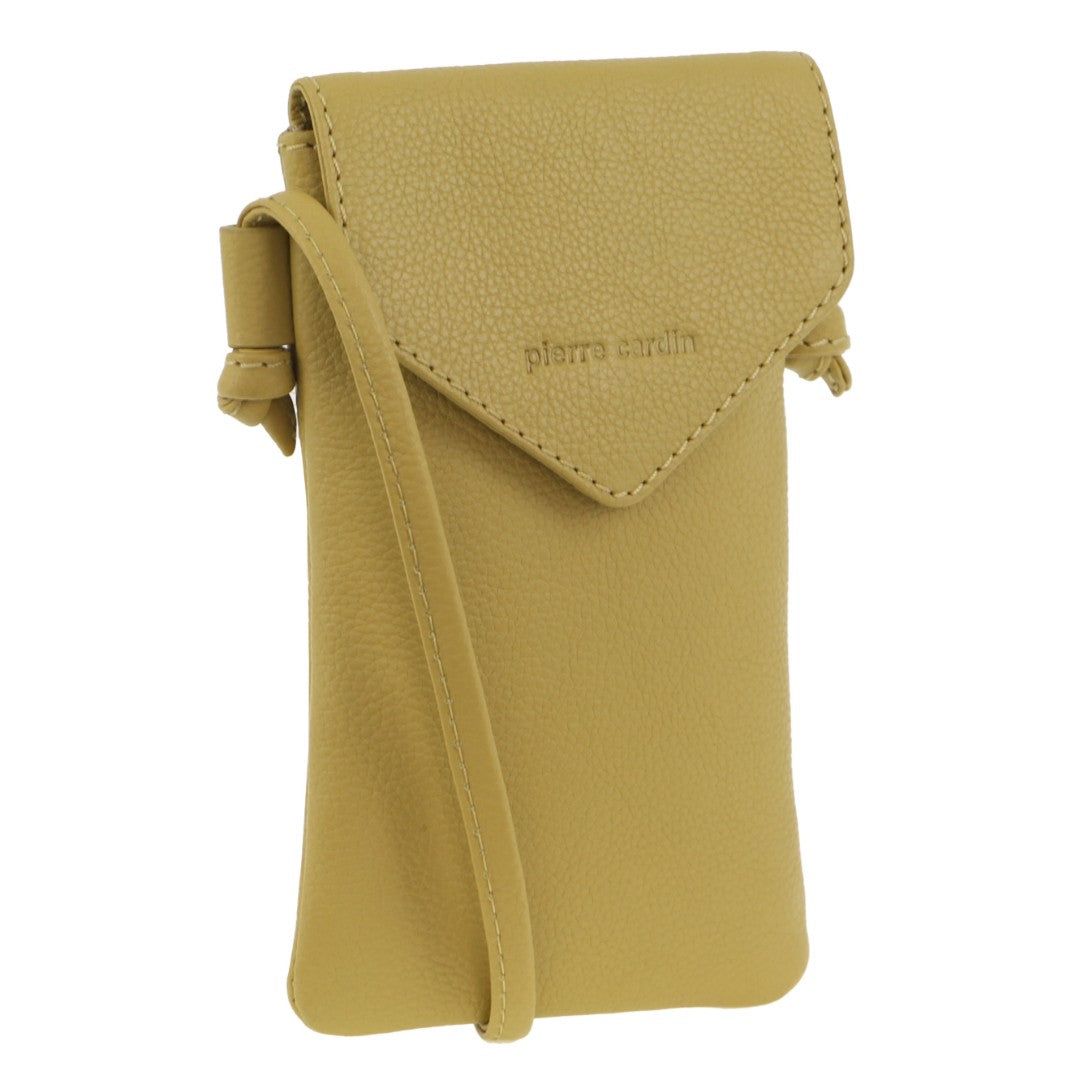 Mobile Phone Wallets Pierre Cardin Leather Phone Bag Damskie Żółte | ETQMP-6413