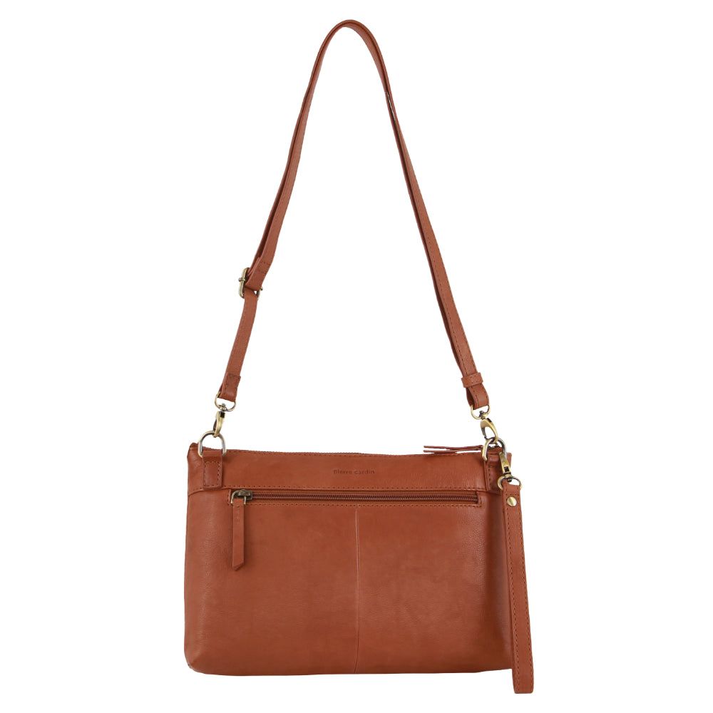 Mobile Phone Wallets Pierre Cardin Leather Wristlet Crossbody Bag Damskie Brązowe | EFQSC-1473