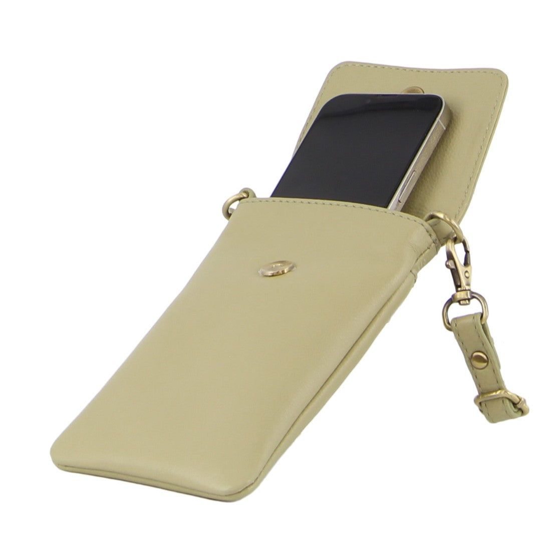 Mobile Phone Wallets Pierre Cardin Leather Phone Cross-Body Bag Damskie Brązowe | RCSKE-1438