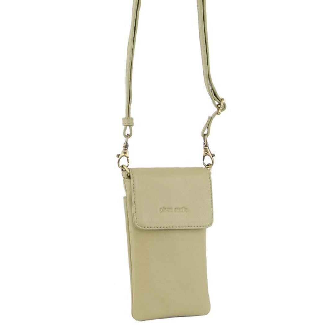 Mobile Phone Wallets Pierre Cardin Leather Phone Cross-Body Bag Damskie Brązowe | RCSKE-1438