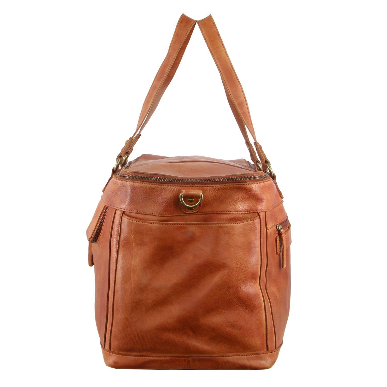 Overnight Bags Pierre Cardin Burnished Leather Multi-Compartment Overnight Bag Męskie Brązowe | KXCFP-4801