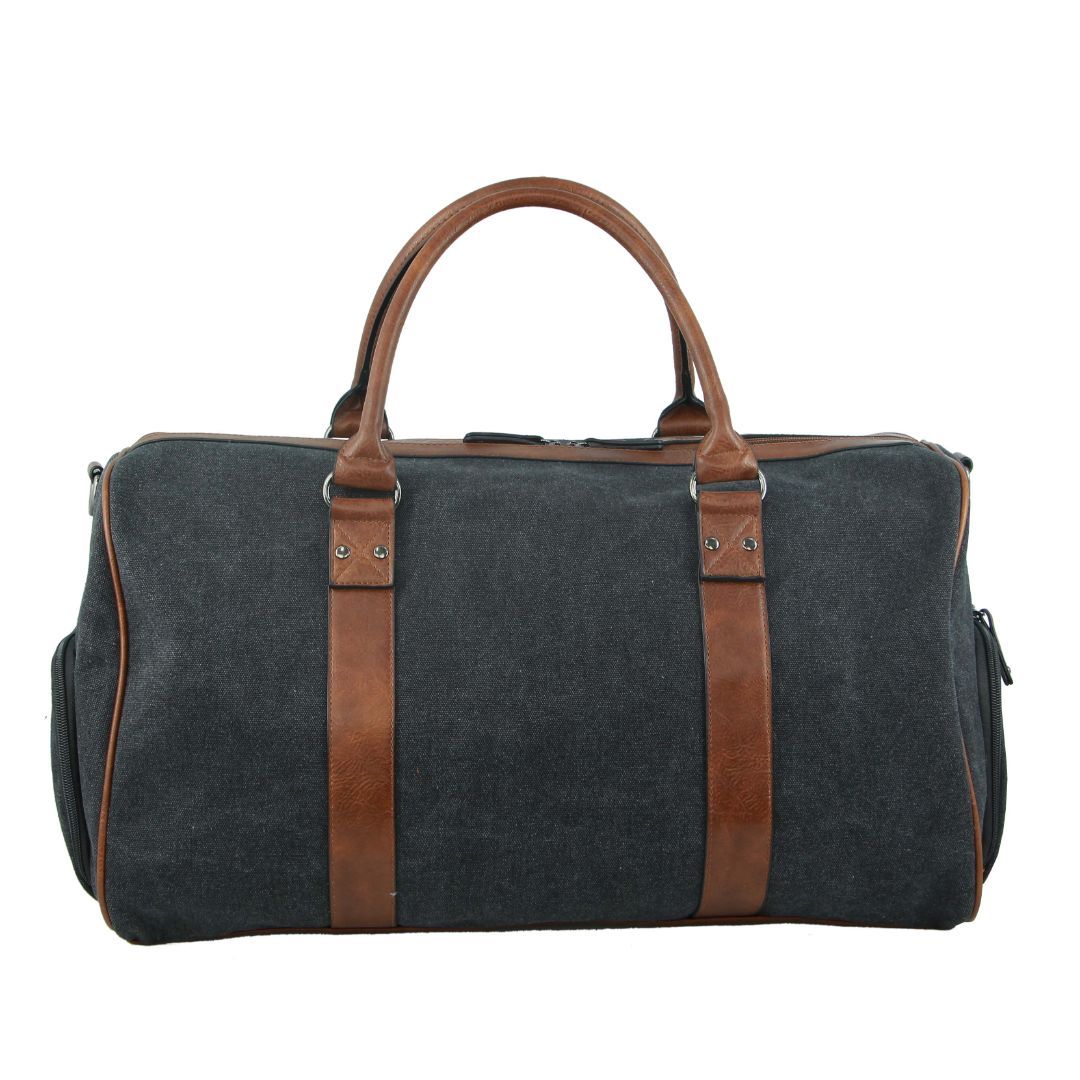 Overnight Bags Pierre Cardin Canvas Overnight Duffle Bag Travel Czarne | YEHZC-1296