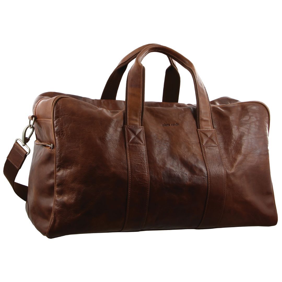 Overnight Bags Pierre Cardin Rustic Leather Business Overnight Bag Męskie Brązowe | FGXMS-9102