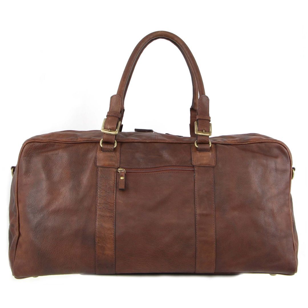 Overnight Bags Pierre Cardin Rustic Leather Business Overnight Bag Travel Czekolada | AUTSZ-2836