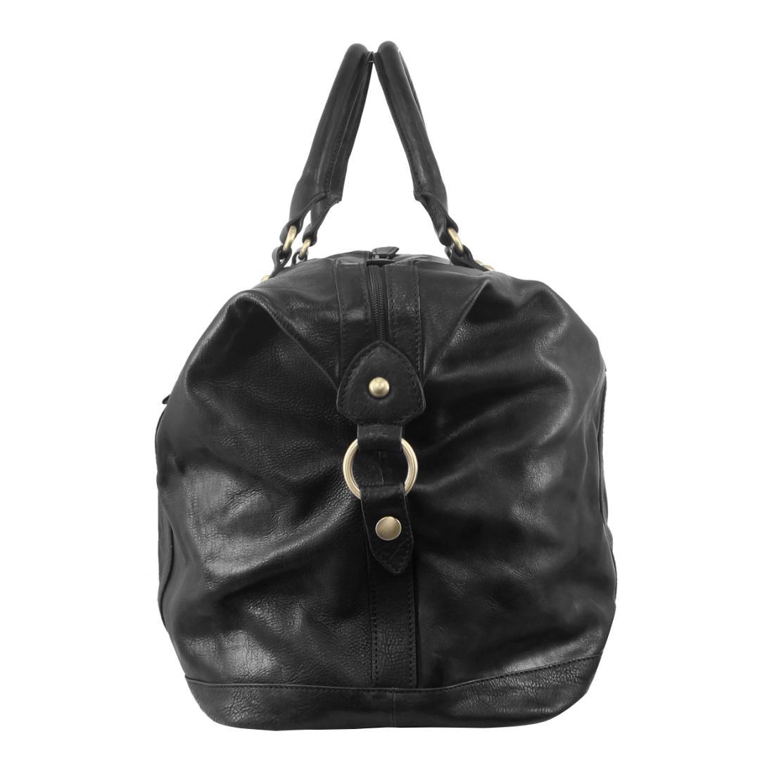 Overnight Bags Pierre Cardin Rustic Leather Business Overnight Bag Travel Czarne | OXIVC-1652