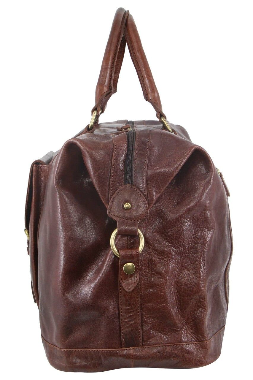 Overnight Bags Pierre Cardin Rustic Leather Business Overnight Bag Męskie Czekolada | JFTDC-5247