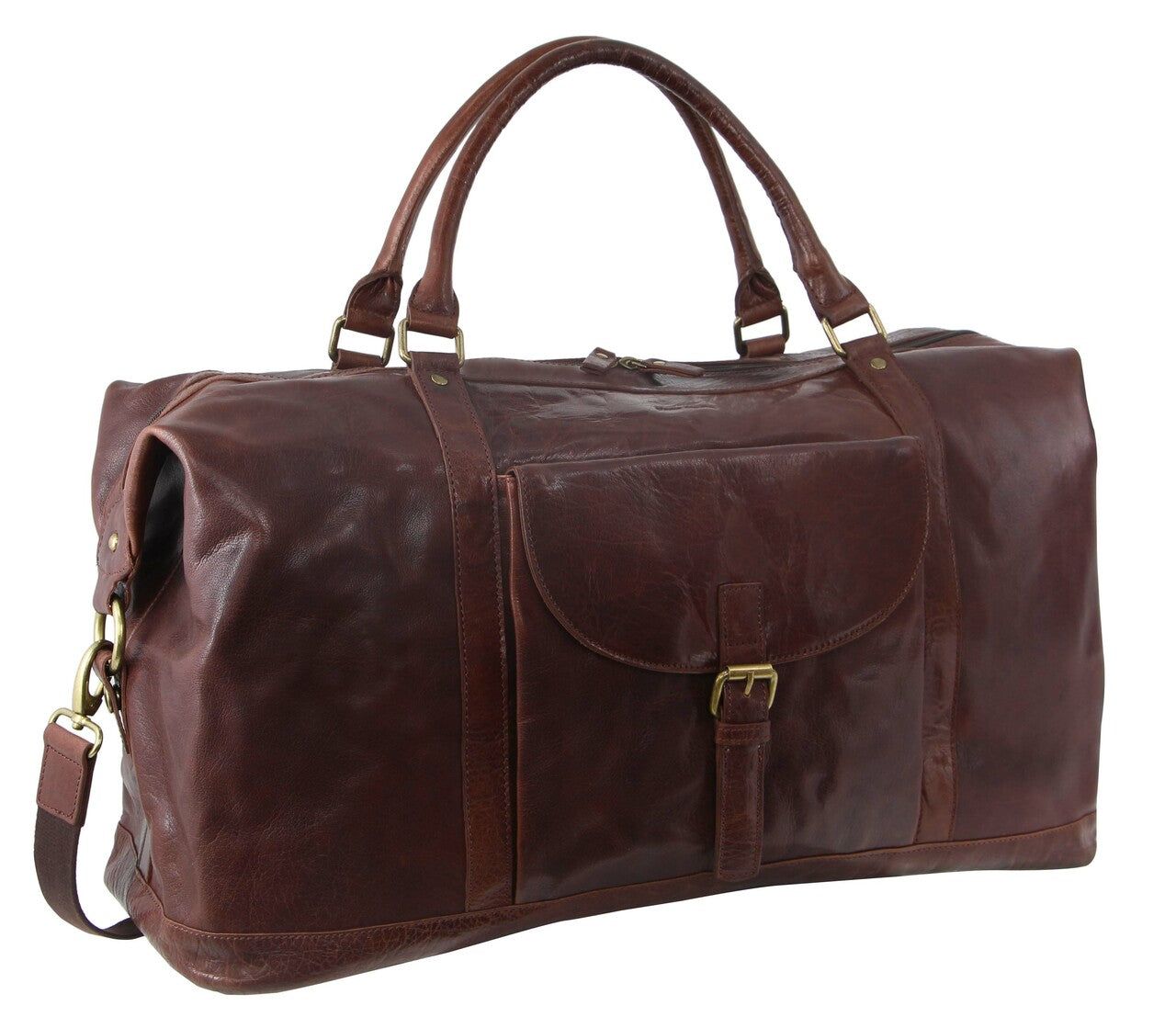 Overnight Bags Pierre Cardin Rustic Leather Business Overnight Bag Męskie Czekolada | JFTDC-5247