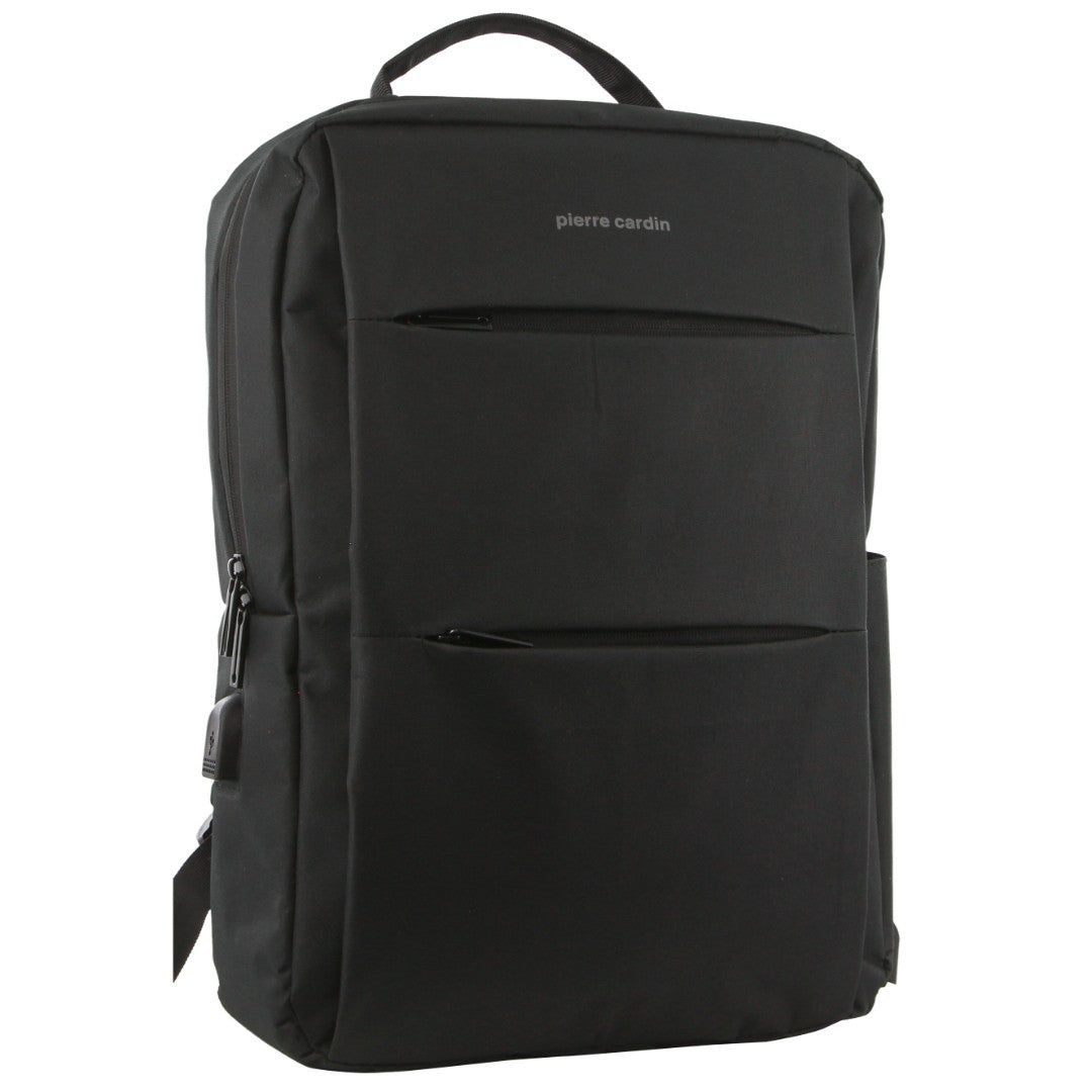 Plecak Podróżny Pierre Cardin Travel & Business Backpack with Built-in USB Port Travel Czarne | LAEKD-8761
