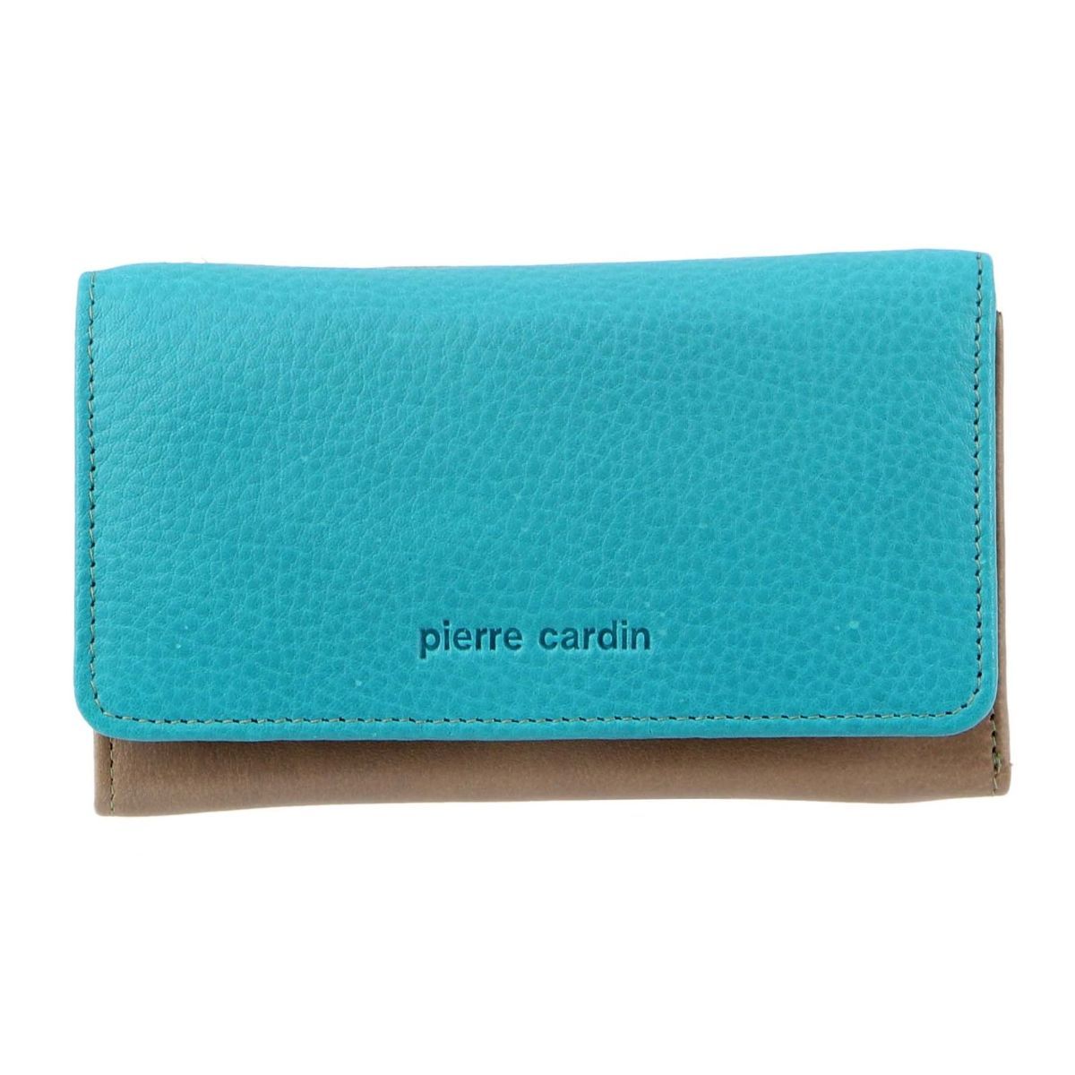 Portfel Trifold Pierre Cardin MultiColour Leather Tri-Fold Wallet Damskie Turkusowe | FEHWM-7614