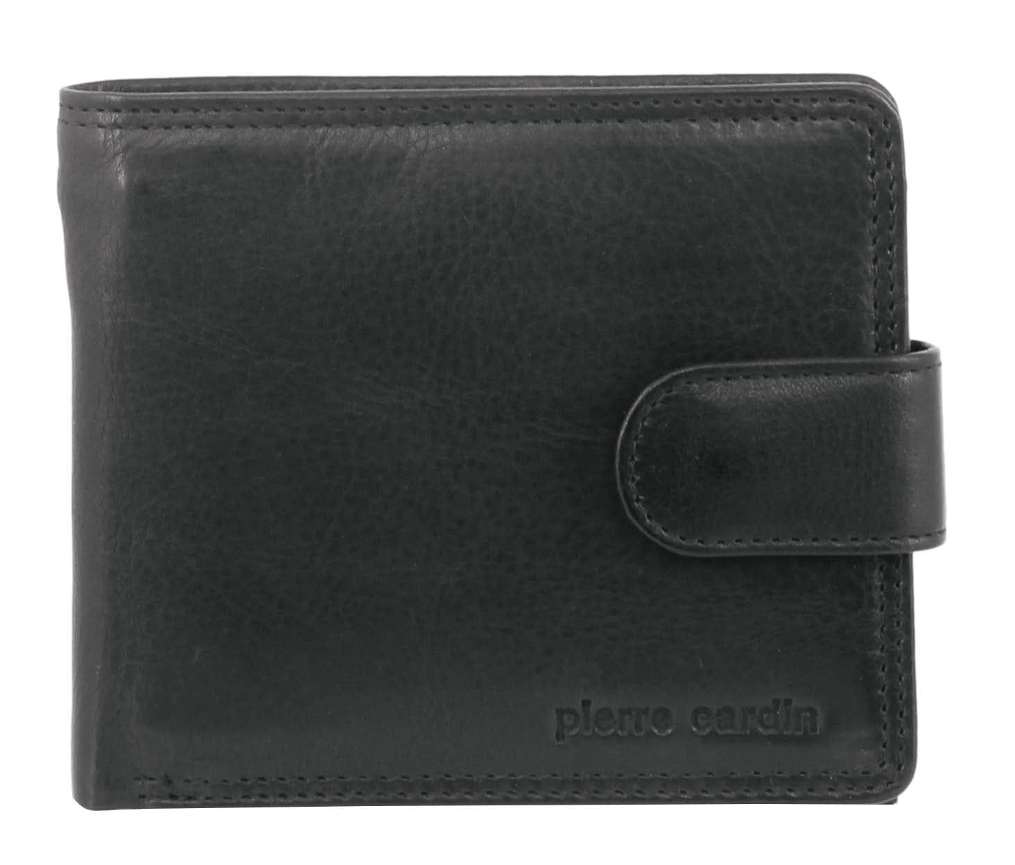 Portfel Trifold Pierre Cardin Rustic Leather Wallet Męskie Czarne | OBXRA-4598