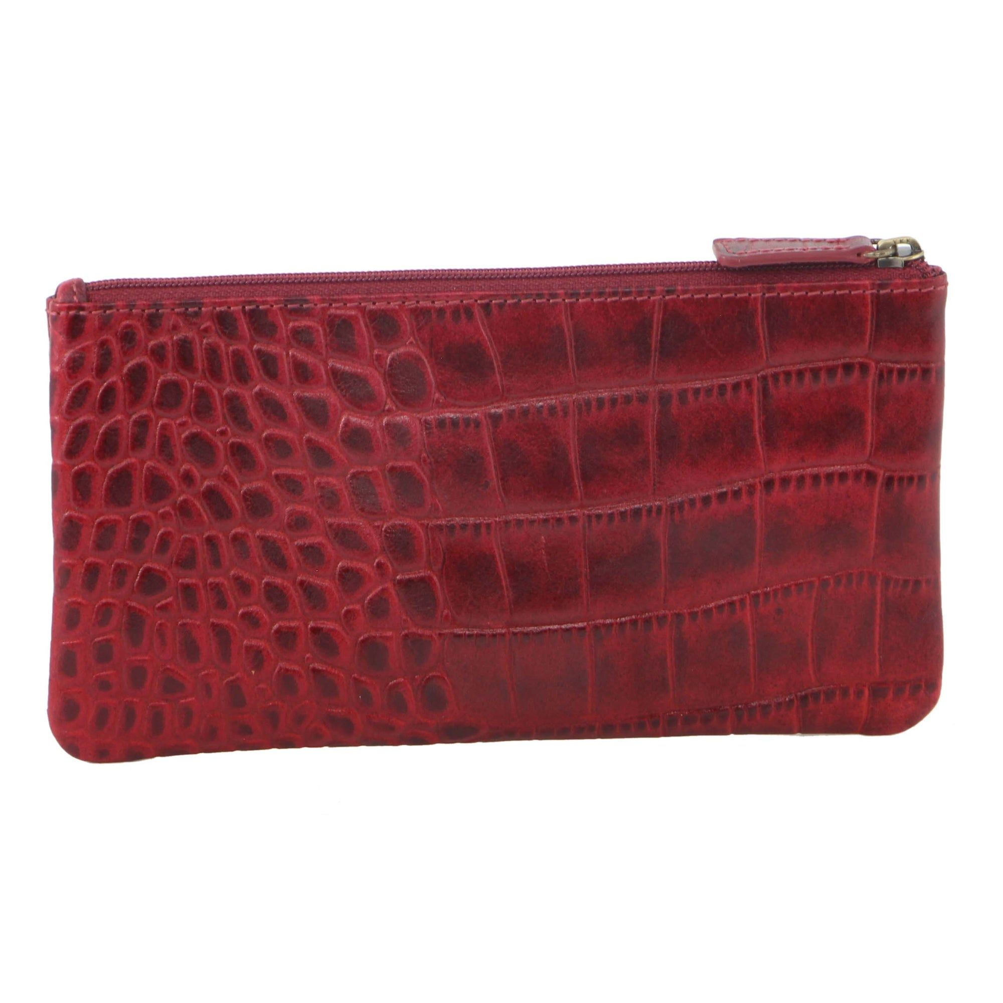 Posiadacz Karty Pierre Cardin Genuine Leather Coin Purse Męskie Czerwone | UZLTC-7650