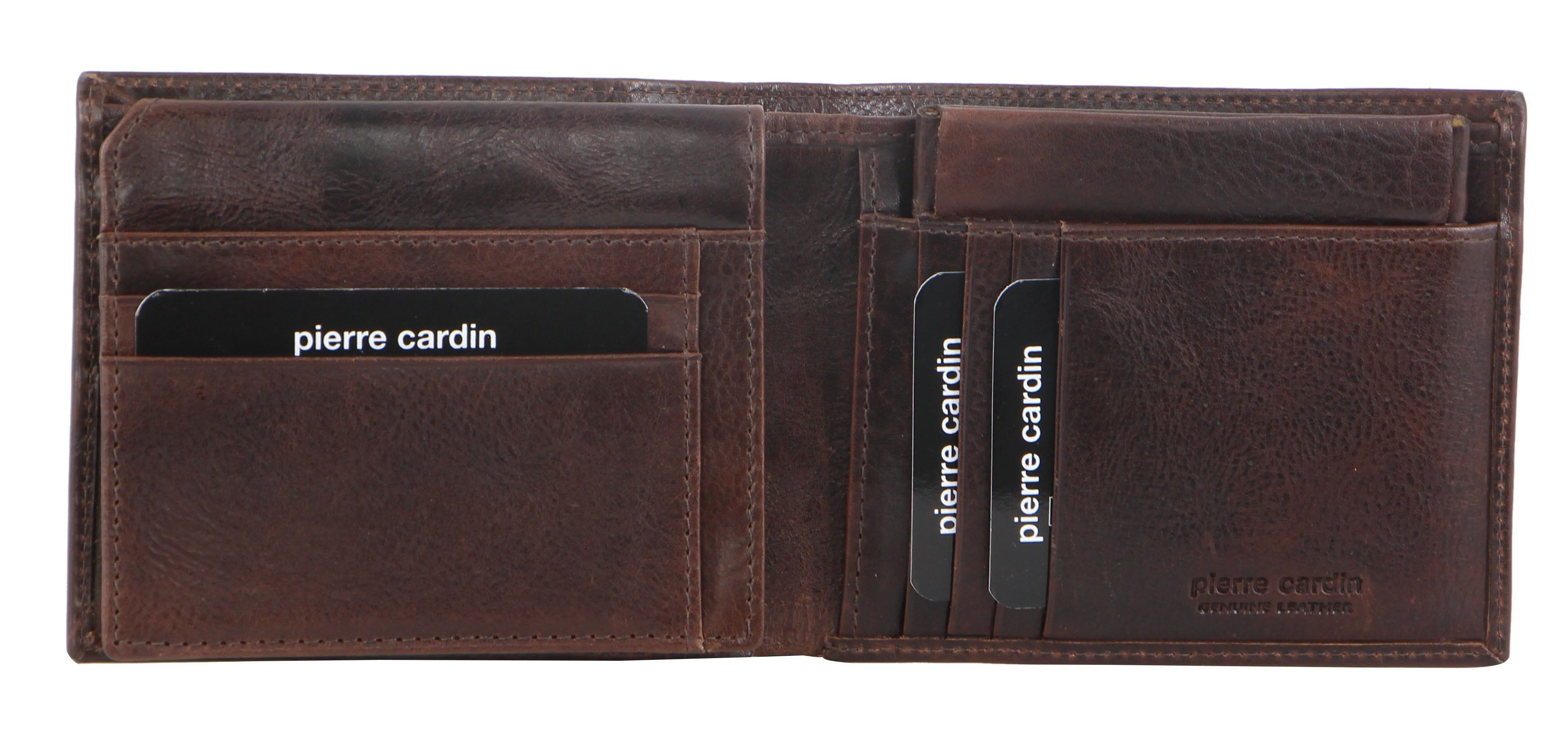 Posiadacz Karty Pierre Cardin Italian Leather Wallet Card Holder Męskie Czekolada | QVBLS-8405