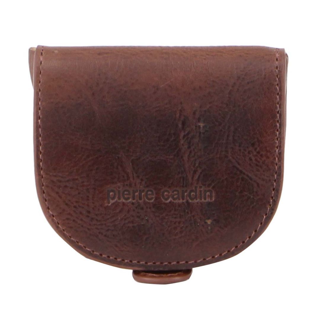 Posiadacz Karty Pierre Cardin Italian Leather Coin Purse Męskie Brązowe | OBWDC-5389