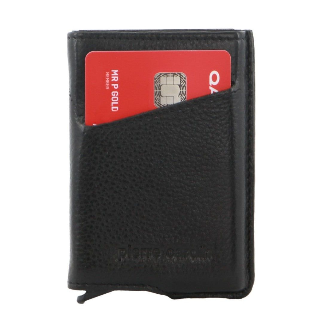 Posiadacz Karty Pierre Cardin Leather Smart Slide Card Holder Tab Wallet Męskie Czarne | NQTIP-4502