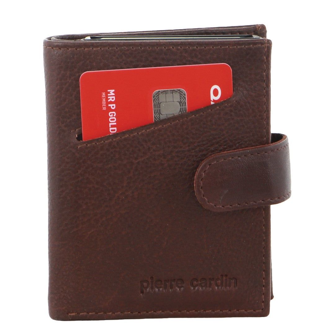 Posiadacz Karty Pierre Cardin Leather Smart Slide Card Holder Tab Wallet Męskie Brązowe | YRDTI-0812