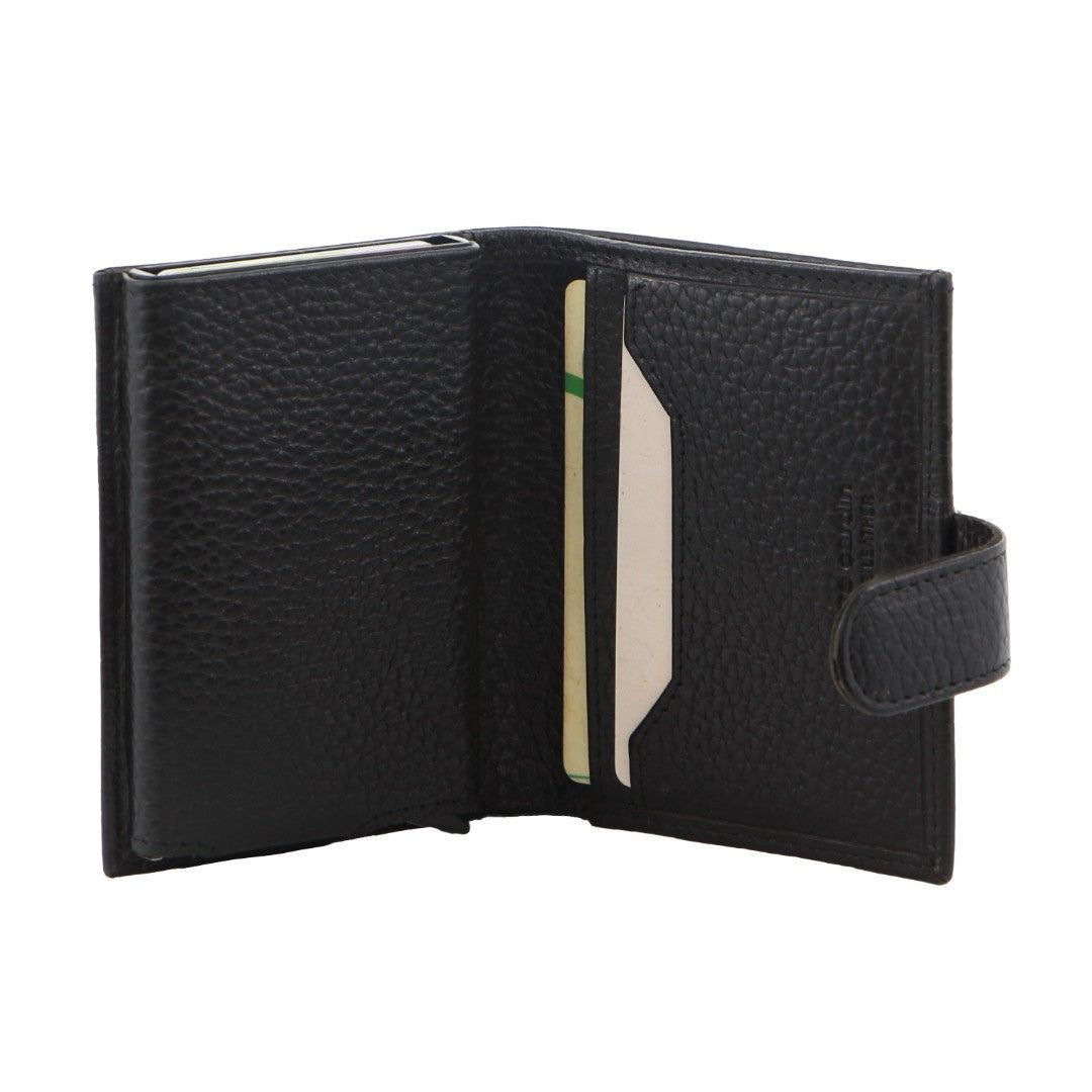 Posiadacz Karty Pierre Cardin Leather Smart Slide Card Holder Tab Wallet Męskie Czarne | ITFPJ-0384