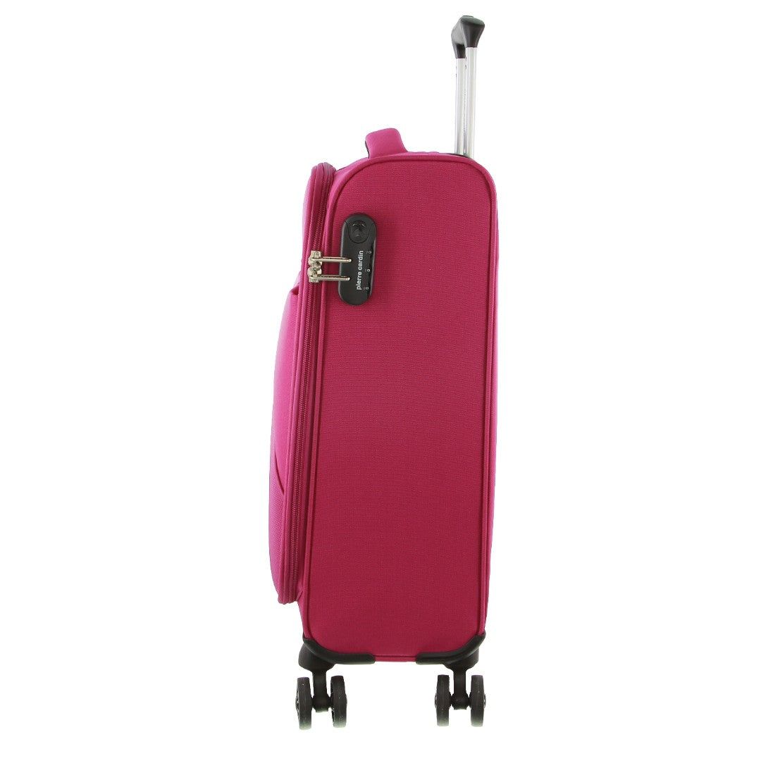 Soft Shell Cases Pierre Cardin 55cm CABIN Soft-Shell Suitcase Travel Różowe | WZOXD-4836