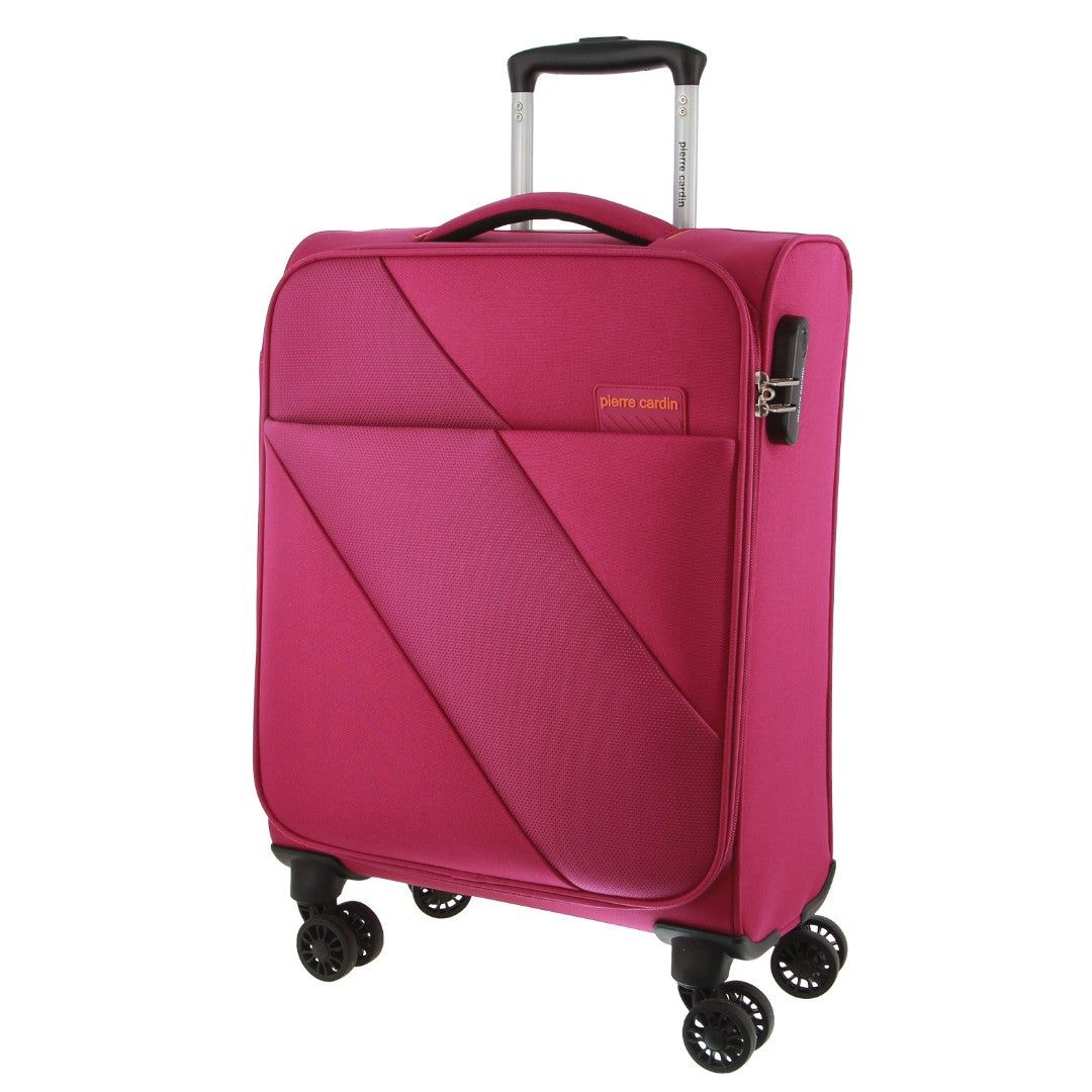 Soft Shell Cases Pierre Cardin 55cm CABIN Soft-Shell Suitcase Travel Różowe | WZOXD-4836