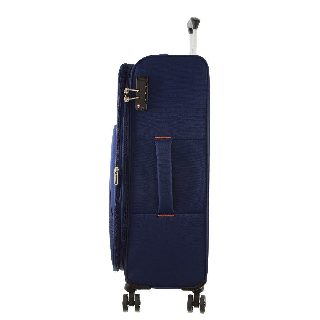Soft Shell Cases Pierre Cardin 68cm MEDIUM Soft-Shell Suitcase Travel Granatowe | LOTRJ-5064