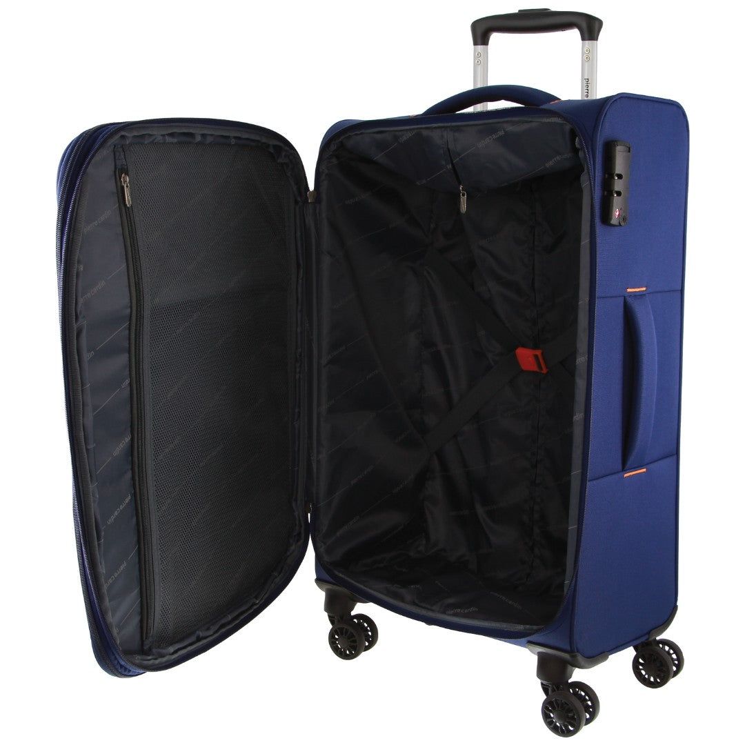 Soft Shell Cases Pierre Cardin 68cm MEDIUM Soft-Shell Suitcase Travel Granatowe | LOTRJ-5064