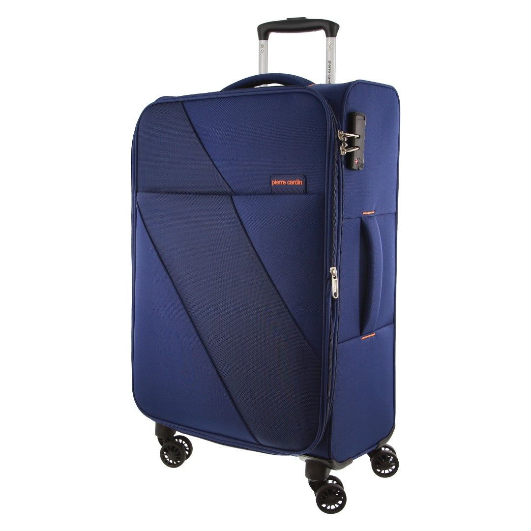 Soft Shell Cases Pierre Cardin 68cm MEDIUM Soft-Shell Suitcase Travel Granatowe | LOTRJ-5064