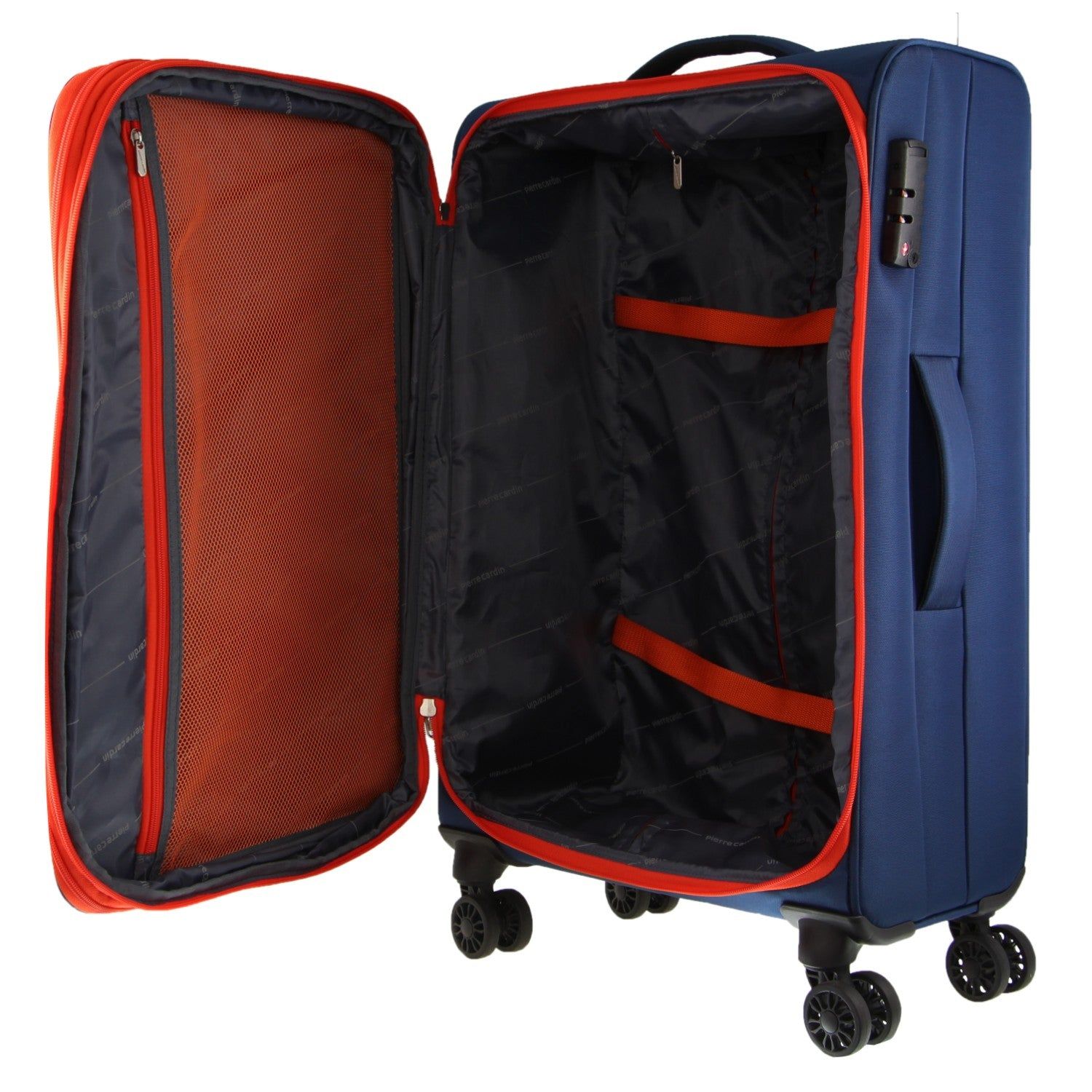 Soft Shell Cases Pierre Cardin 76cm LARGE Soft Shell Suitcase Travel Granatowe | WMXZT-9057