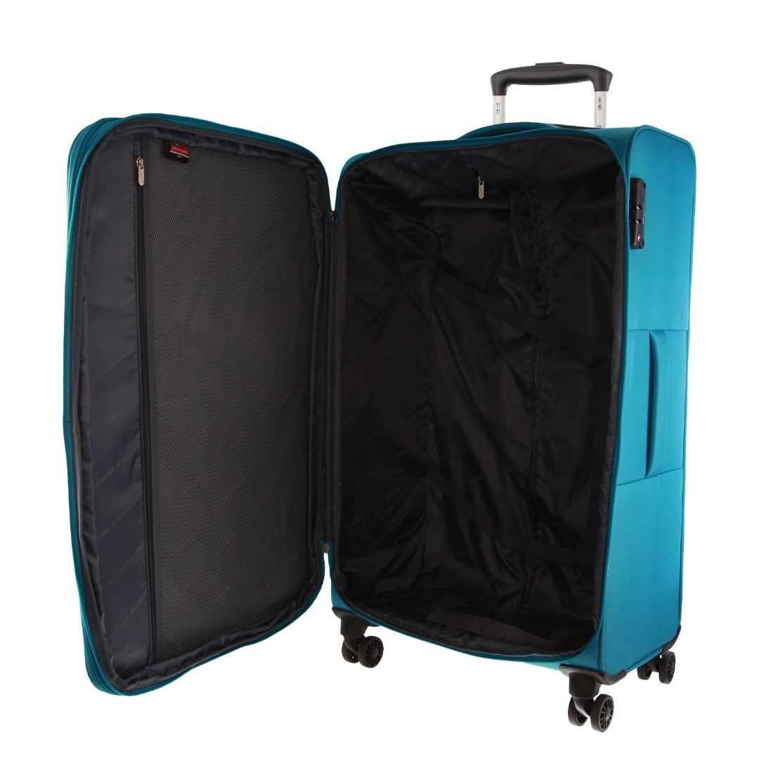 Soft Shell Cases Pierre Cardin 76cm LARGE Soft Shell Suitcase Travel Turkusowe | TACOZ-5942