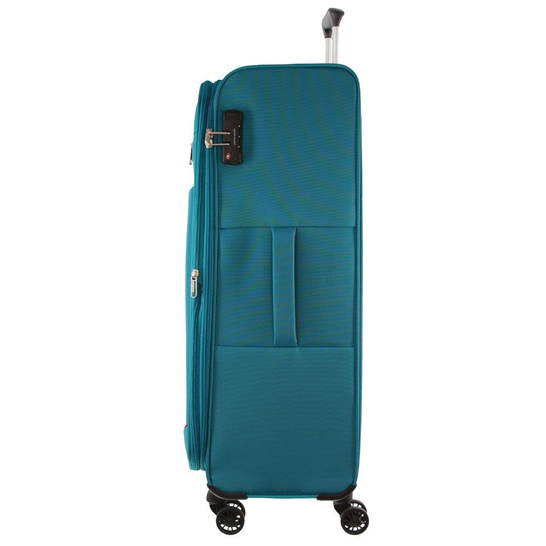 Soft Shell Cases Pierre Cardin 76cm LARGE Soft Shell Suitcase Travel Turkusowe | TACOZ-5942