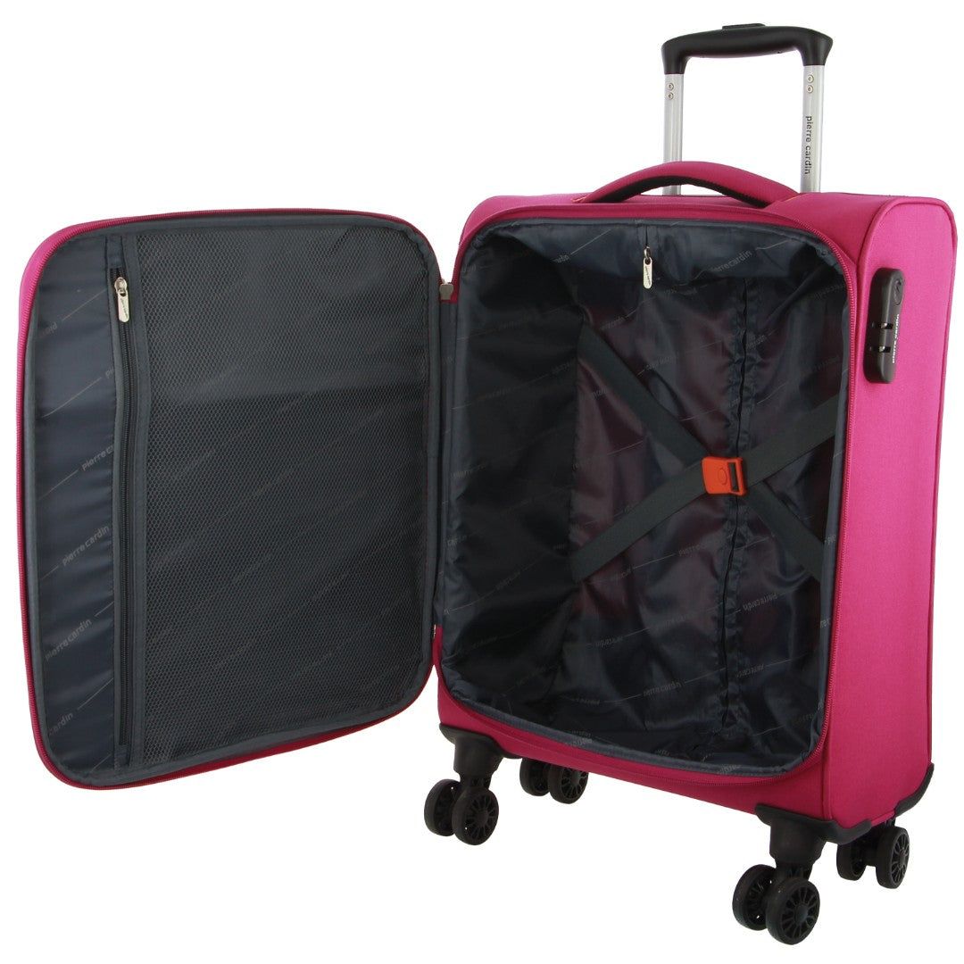 Soft Shell Cases Pierre Cardin 78cm LARGE Soft Shell Suitcase Travel Różowe | TOMZR-1209