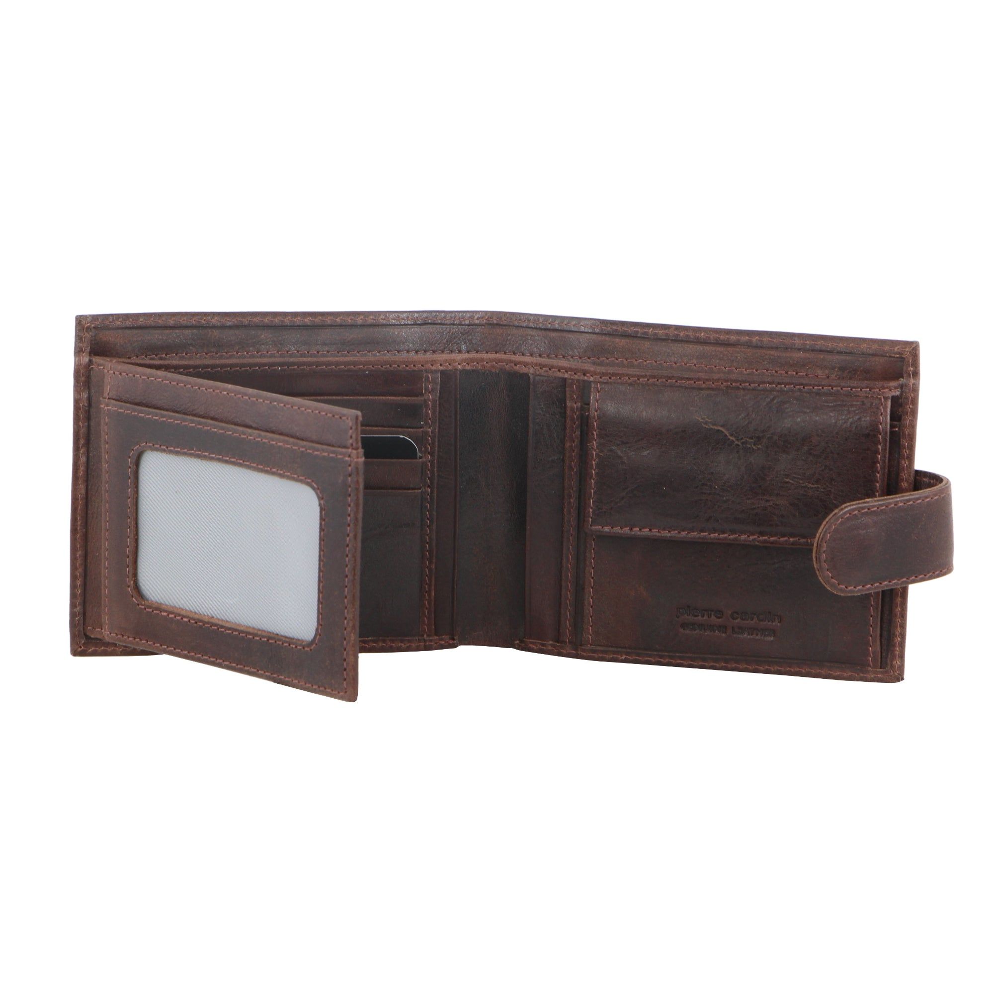 Tab Wallets Pierre Cardin Italian Leather Tab Wallet Męskie Czekolada | NBUMI-1583