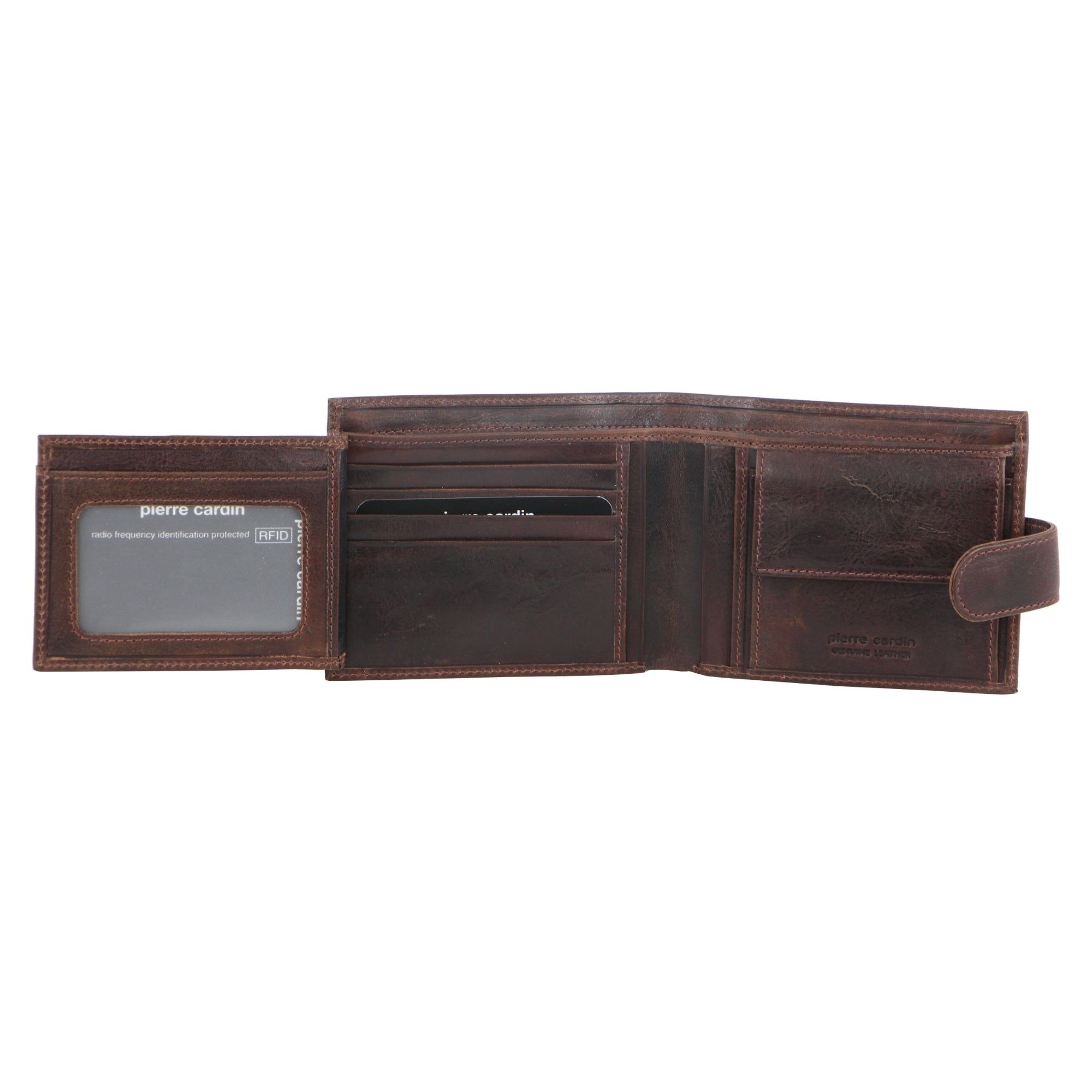 Tab Wallets Pierre Cardin Italian Leather Tab Wallet Męskie Czekolada | NBUMI-1583