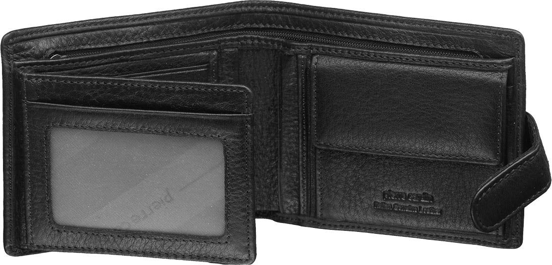 Tab Wallets Pierre Cardin Italian Leather Tab Wallet Męskie Czarne | MDOFN-6403