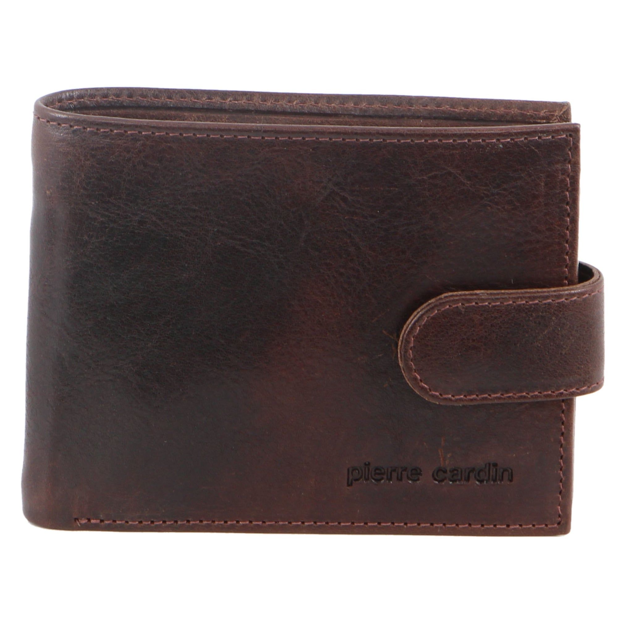 Tab Wallets Pierre Cardin Italian Leather Tab Wallet Męskie Czarne | MDOFN-6403