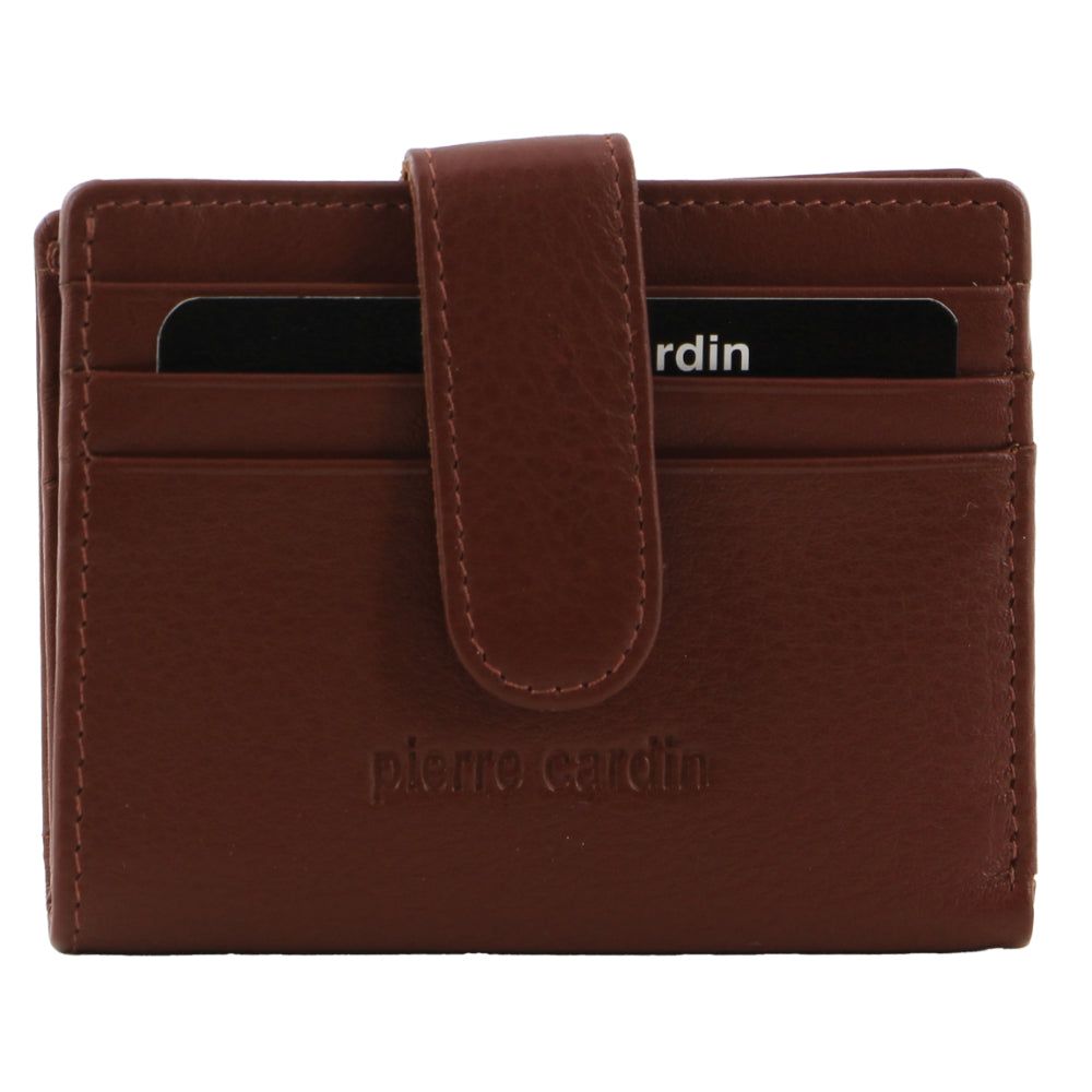 Tab Wallets Pierre Cardin Leather Bi-Fold Card Holder Wallet Męskie Brązowe | HMWIZ-3027
