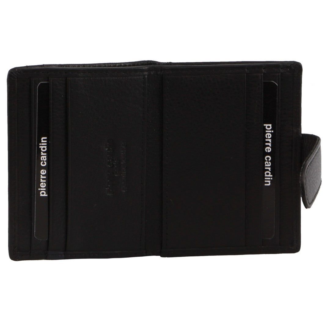 Tab Wallets Pierre Cardin Leather Bi-Fold Card Holder Wallet Męskie Czarne | ODVRH-2786