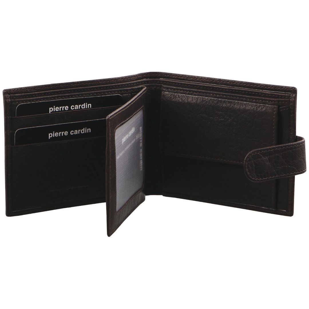 Tab Wallets Pierre Cardin Rustic Leather Wallet Męskie Brązowe | VAGXT-5960